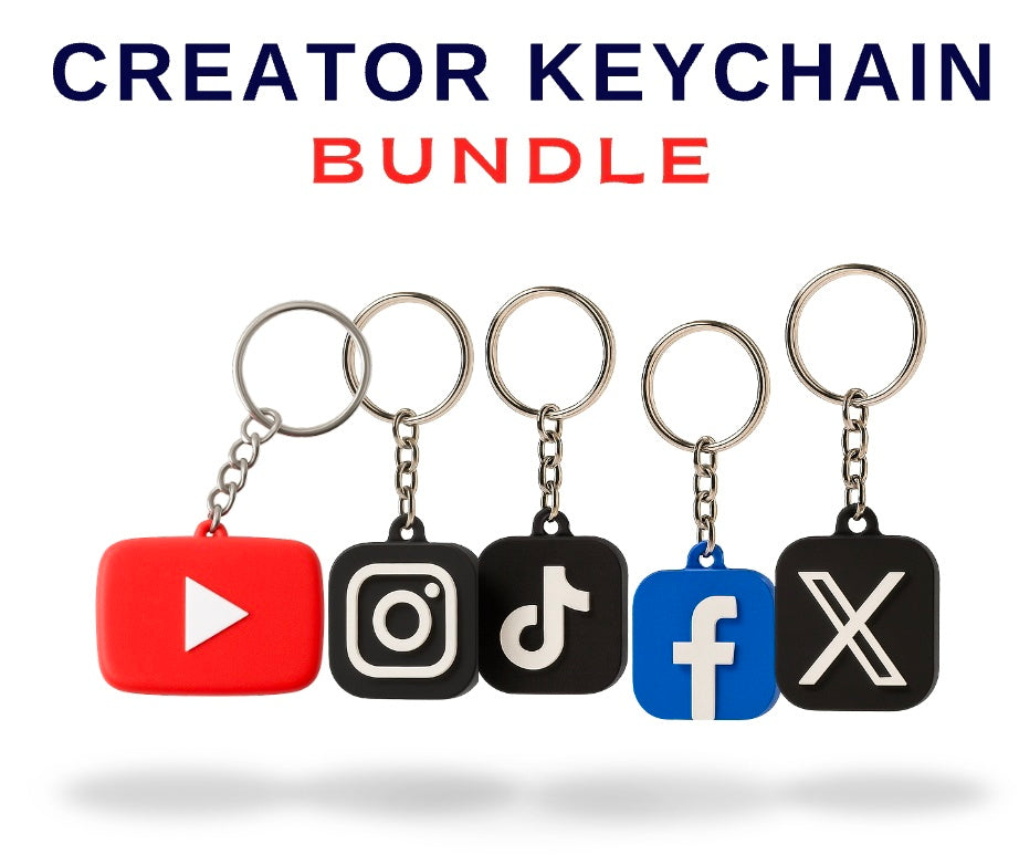 Premium Creator NFC Keychain Bundle — Instagram, TikTok, Facebook, X & YouTube