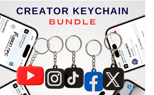 Premium Creator NFC Keychain Bundle — Instagram, TikTok, Facebook, X & YouTube